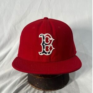 New Era Boston Red Sox Hat Red White Blue USA Flag Fitted Size 7 7/8 62.5cm